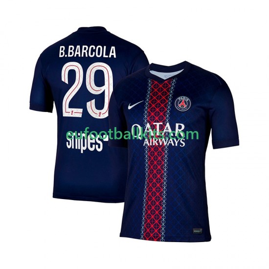 Paris Saint Germain Bradley Barcola 29 Home Football Shirts 2025-2026 Men LS