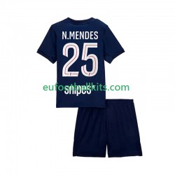 Paris Saint Germain Nuno Mendes 25 Home Football Shirts 2025-2026 Kids LS