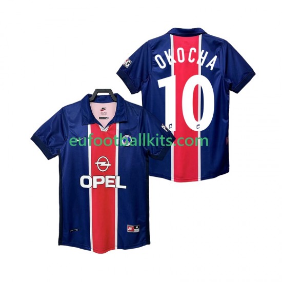 Paris Saint Germain OKOCHA 10 Retro Home Football Shirts 1998 1999 Men LS