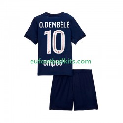 Paris Saint Germain Ousmane Dembele 10 Home Football Shirts 2025-2026 Kids LS