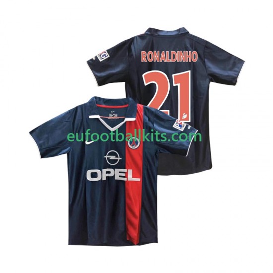 Paris Saint Germain RONALDINHO 21 Retro Home Football Shirts 2001 2002 Men LS