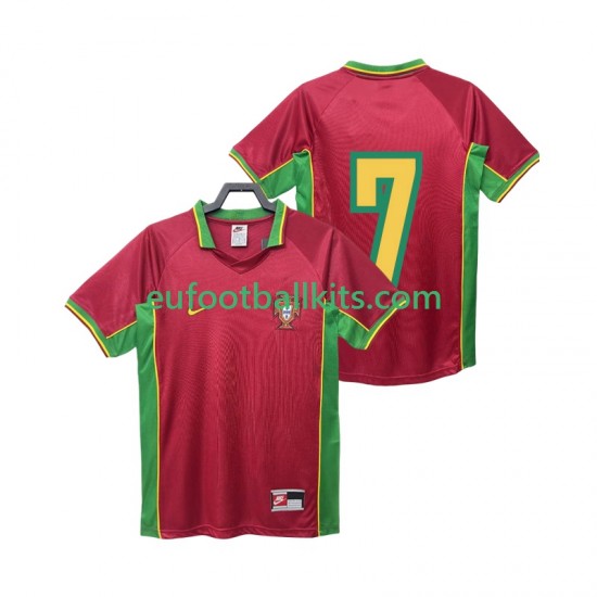 Portugal 7 Retro Home Football Shirts 1998 Men LS