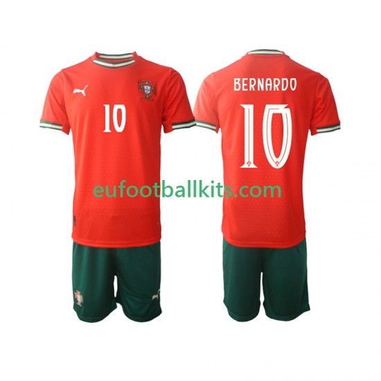 Portugal Bernardo Silva 10 Home Football Shirts 2025-2026 Kids LS