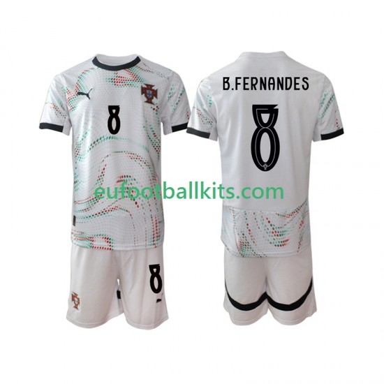 Portugal Bruno Fernandes 8 Away Football Shirts 2025-2026 Kids LS