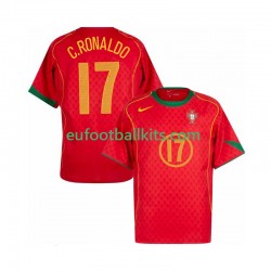 Portugal Cristiano Ronaldo 17 Retro Home Football Shirts 2004 Men LS