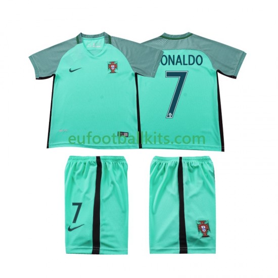 Portugal Cristiano Ronaldo 7 Retro Away Football Shirts 2016 Kids LS