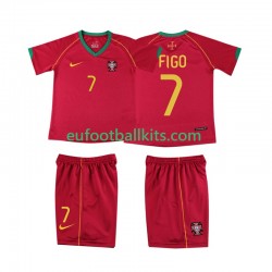 Portugal FIGO 7 Retro Home Football Shirts 2006 Kids LS