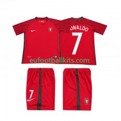 Portugal RONALDO 7 Retro Home Football Shirts 2016 Kids LS