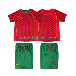 Portugal Retro Home Football Shirts 2004 Kids LS
