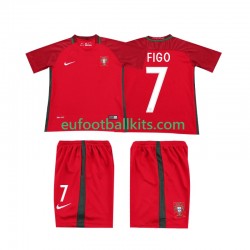Portugal Retro FIGO 7 Home Football Shirts 2016 Kids LS