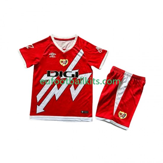 Rayo Vallecano Home Football Shirts 2024-2025 Kids LS