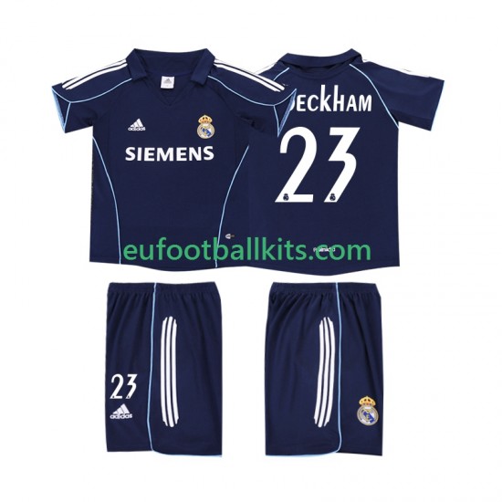 Real Madrid BECKHAM 23 Retro Away Football Shirts 2005 2006 Kids LS