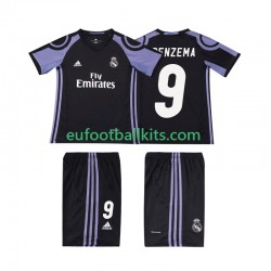 Real Madrid BENZEMA 9 Third Football Shirts Retro 2016 2017 Kids LS