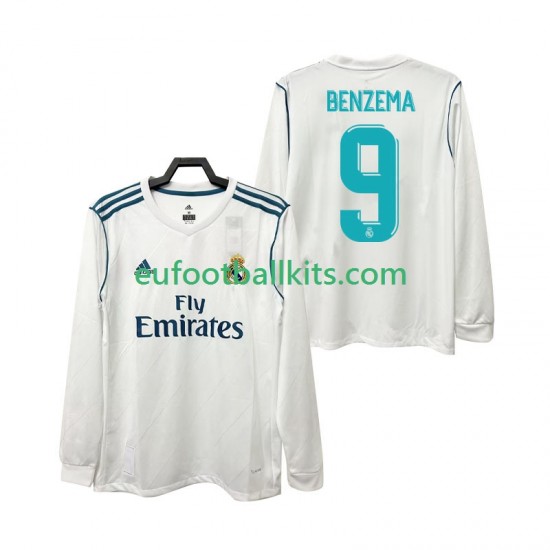 Real Madrid BENZEMA 9 Home Football Shirts Retro 2017 2018 Men SS