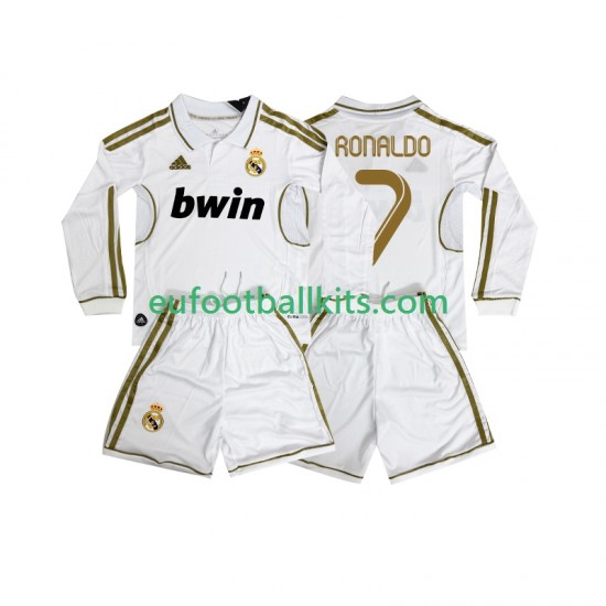 Real Madrid Cristiano Ronaldo 7 Retro Home Football Shirts 2011 2012 Kids SS