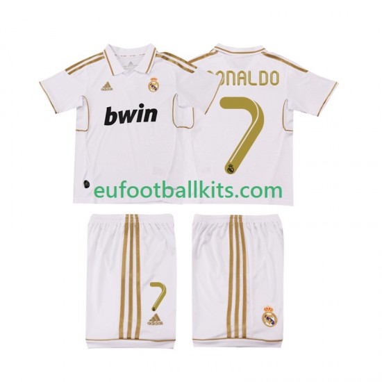 Real Madrid Cristiano Ronaldo 7 Retro Home Football Shirts 2011 2012 Kids LS