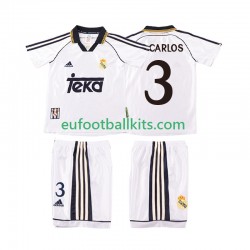 Real Madrid R CARLOS 3 Retro Home Football Shirts 1998 2000 Kids LS