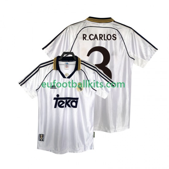 Real Madrid R.CARLOS 3 Retro Home Football Shirts 1998 2000 Men LS