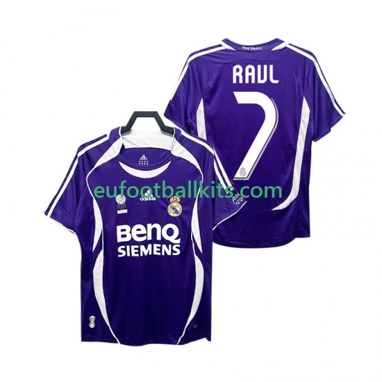 Real Madrid RAUL 7 Away Football Shirts Retro 2006 2007 Men LS