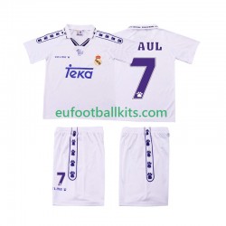 Real Madrid RAUL 7 Retro Home Football Shirts 1994 1996 Kids LS