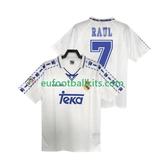 Real Madrid RAUL 7 Retro Home Football Shirts 1996 1997 Men LS