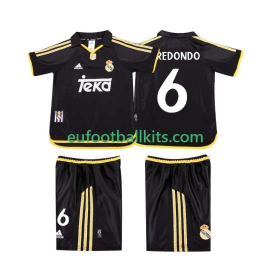 Real Madrid REDONDO 6 Retro Away Football Shirts 1999 2001 Kids LS