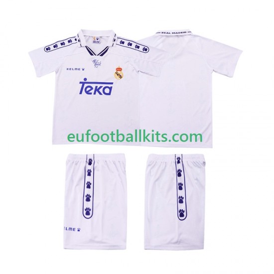 Real Madrid Retro Home Football Shirts 1994 1996 Kids LS