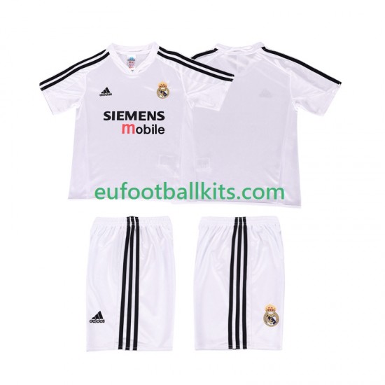Real Madrid Retro Home Football Shirts 2004 20025 Kids LS