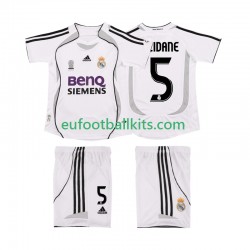 Real Madrid ZIDANE 5 Home Football Shirts Retro 2006 2007 Kids LS
