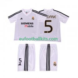 Real Madrid ZIDANE 5 Retro Home Football Shirts 2004 20025 Kids LS