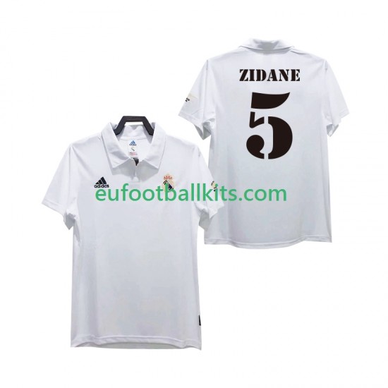 Real Madrid ZIDANE 5 Retro Home Football Shirts 2002 2003 Men LS