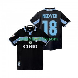 SS Lazio NEDVED 18 Retro Away Football Shirts 1998 1999 Men LS