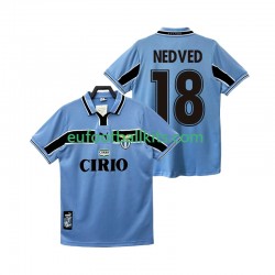 SS Lazio NEDVED 18 Retro Home Football Shirts 1998 1999 Men LS