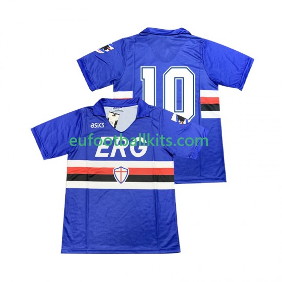Sampdoria 10 Retro Home Football Shirts 1990 1991 Men LS