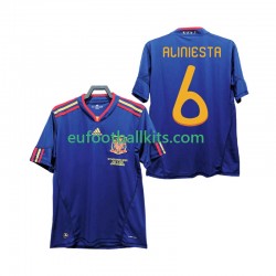 Spain Andres Iniesta 6 Retro Away Football Shirts 2010 Men LS