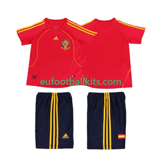 Spain Retro Home Football Shirts 2008 Kids LS