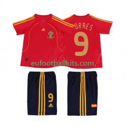 Spain TORRES 9 Retro Home Football Shirts 2008 Kids LS