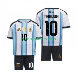 Argentina Maradona 10 Home Football Shirts World Cup 2026 Kids LS