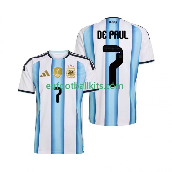 Argentina Rodrigo De Paul 7 Home Football Shirts World Cup 2026 Men LS