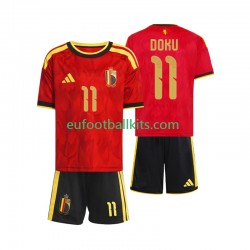 Belgium Jeremy Doku 11 Home Football Shirts World Cup 2026 Kids LS