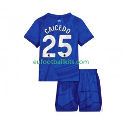 Chelsea Moises Caicedo 25 Home Football Shirts 2025-2026 Kids LS