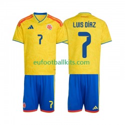 Colombia Luis Diaz 7 Home Football Shirts World Cup 2026 Kids LS
