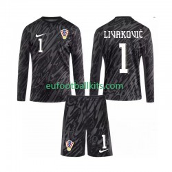 Croatia Goalkeeper DOMINIK LIVAKOVIC 1 Third Football Shirts 2024 Kids SS