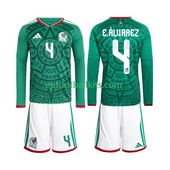 Mexico Edson Alvarez 4 Home Football Shirts World Cup 2026 Kids SS