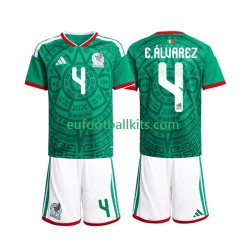 Mexico Edson Alvarez 4 Home Football Shirts World Cup 2026 Kids LS