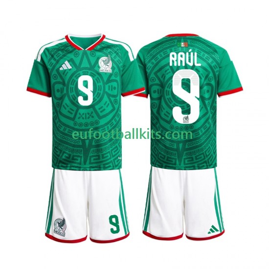 Mexico Raul Jimenez 9 Home Football Shirts World Cup 2026 Kids LS