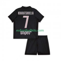 Paris Saint Germain Khvicha Kvaratskhelia 7 Fourth Football Shirts 2025-2026 Kids LS