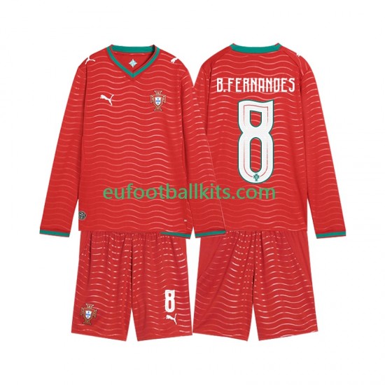 Portugal Bruno Fernandes 8 Home Football Shirts World Cup 2026 Kids SS