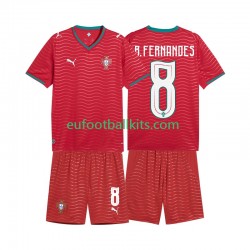 Portugal Bruno Fernandes 8 Home Football Shirts World Cup 2026 Kids LS