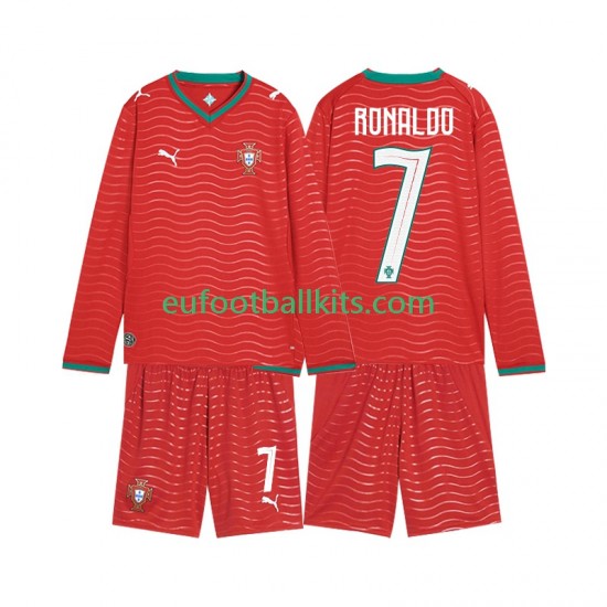 Portugal Cristiano Ronaldo 7 Home Football Shirts World Cup 2026 Kids SS